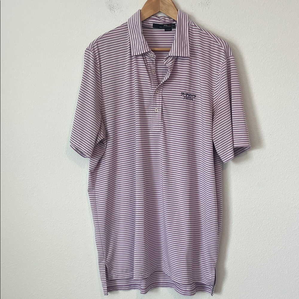 RLX RALPH LAUREN Purple Striped Golf Polo